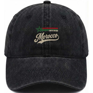 Morocco Washed Cotton Baseball Cap Limited Edition Vintage Moroccan Pride Retro TS10 Print Your Wear