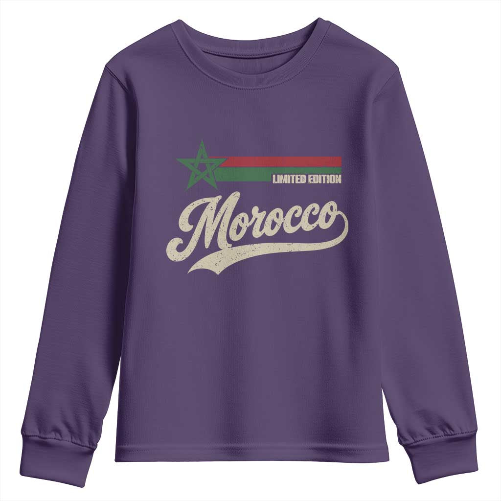 Morocco Youth Sweatshirt Limited Edition Vintage Moroccan Pride Retro TS10 Purple Print Your Wear