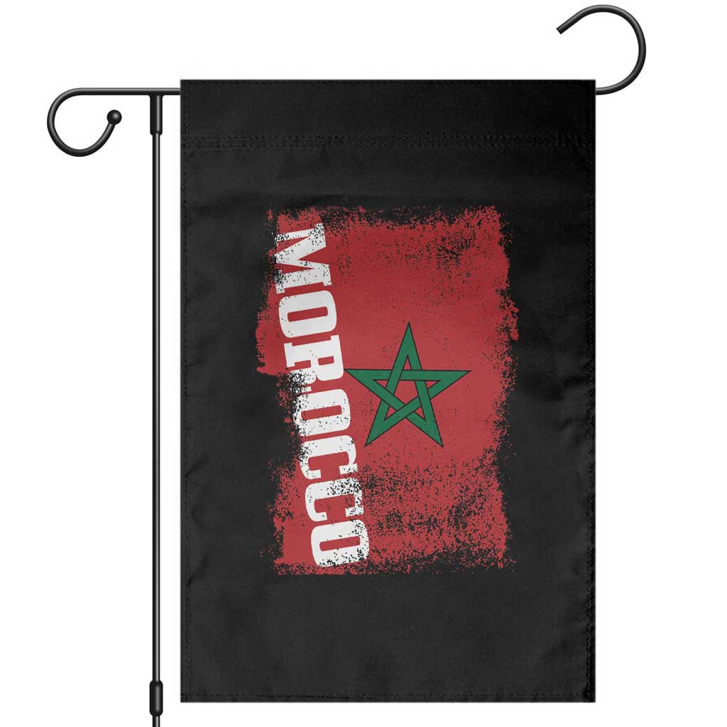 Morocco Flag Distressed Vintage Patriotic Pride Gift for Proud Moroccan Garden Flag TS10 Black Print Your Wear