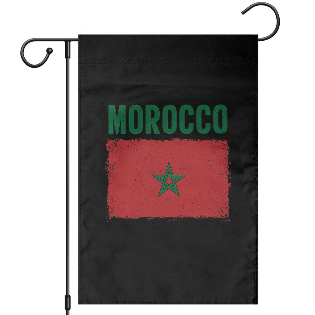 Morocco Flag Garden Flag Vintage Distressed Patriotic Pride Gift for Proud Moroccan TS10 Black Print Your Wear