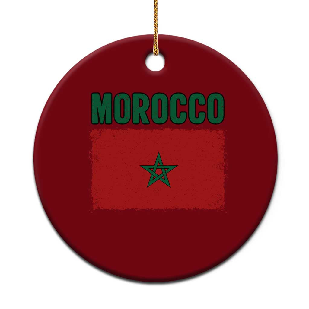Morocco Flag Ceramic Ornament Vintage Distressed Patriotic Pride Gift for Proud Moroccan TS10 1pc Red Print Your Wear