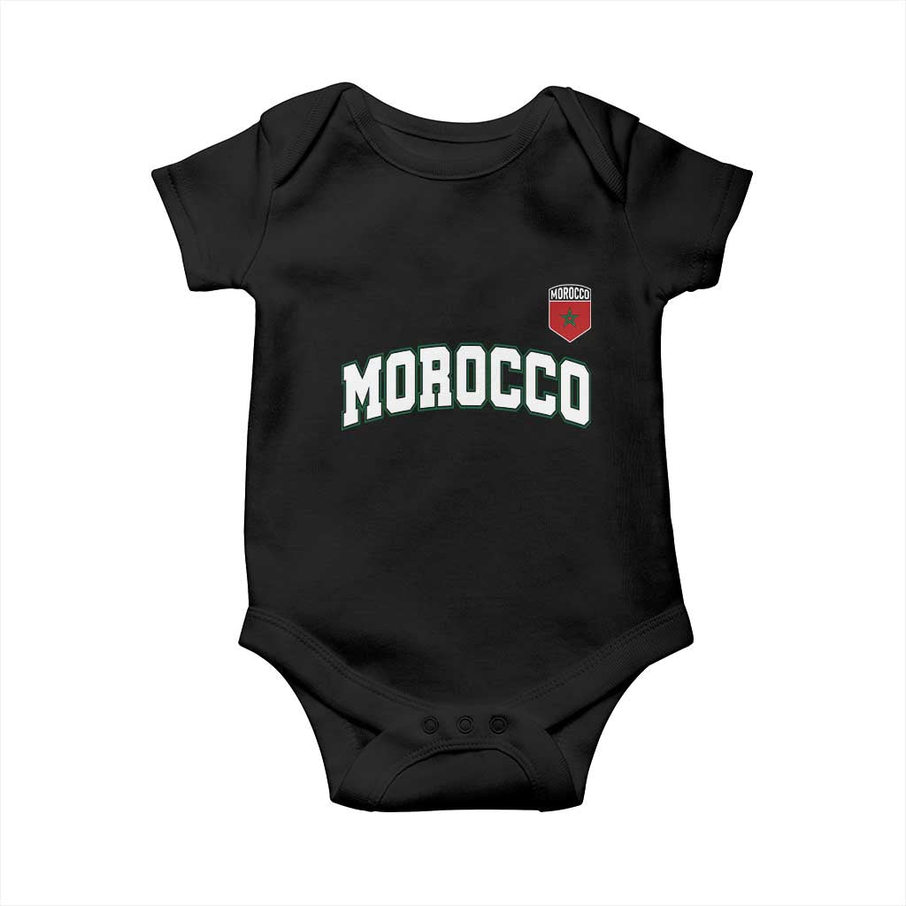 Morocco Moroccan Flag Vintage Pride Baby Onesie TS10 Black Print Your Wear