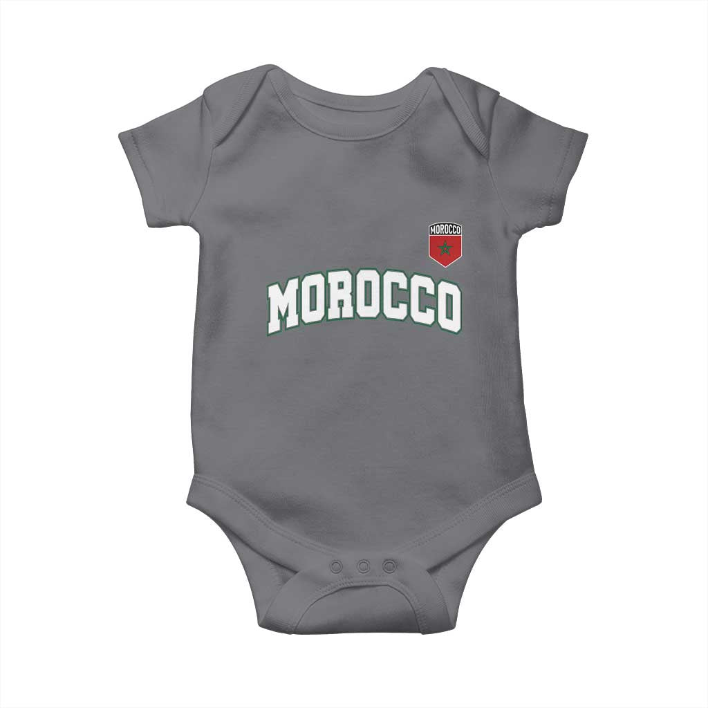 Morocco Moroccan Flag Vintage Pride Baby Onesie TS10 Charcoal Print Your Wear