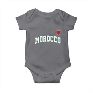 Morocco Moroccan Flag Vintage Pride Baby Onesie TS10 Charcoal Print Your Wear