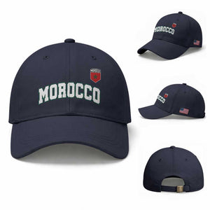 Morocco Moroccan Flag Vintage Pride Baseball Cap TS10 Baseball Cap Universal Fit Navy Print Your Wear