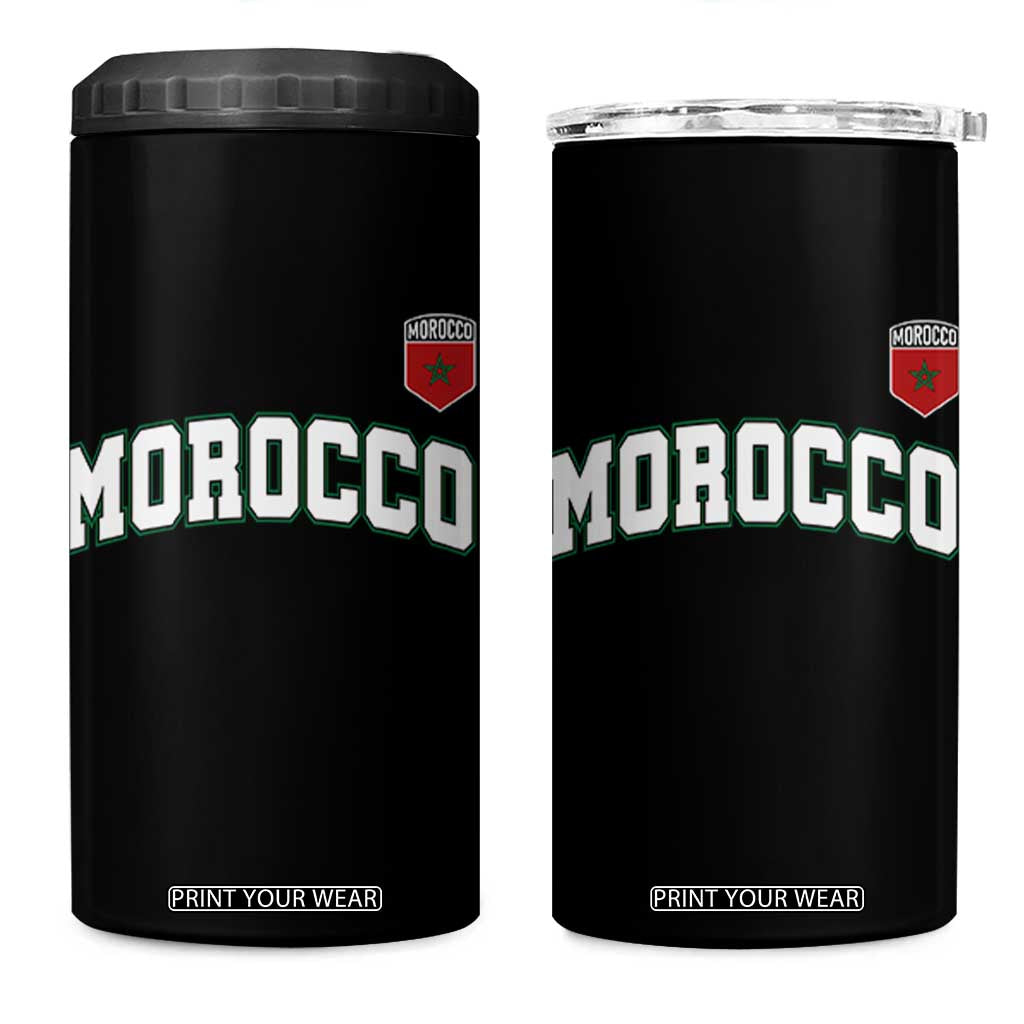 Morocco Moroccan Flag Vintage Pride 4 in 1 Can Cooler Tumbler TS10 One Size: 16 oz Black Print Your Wear