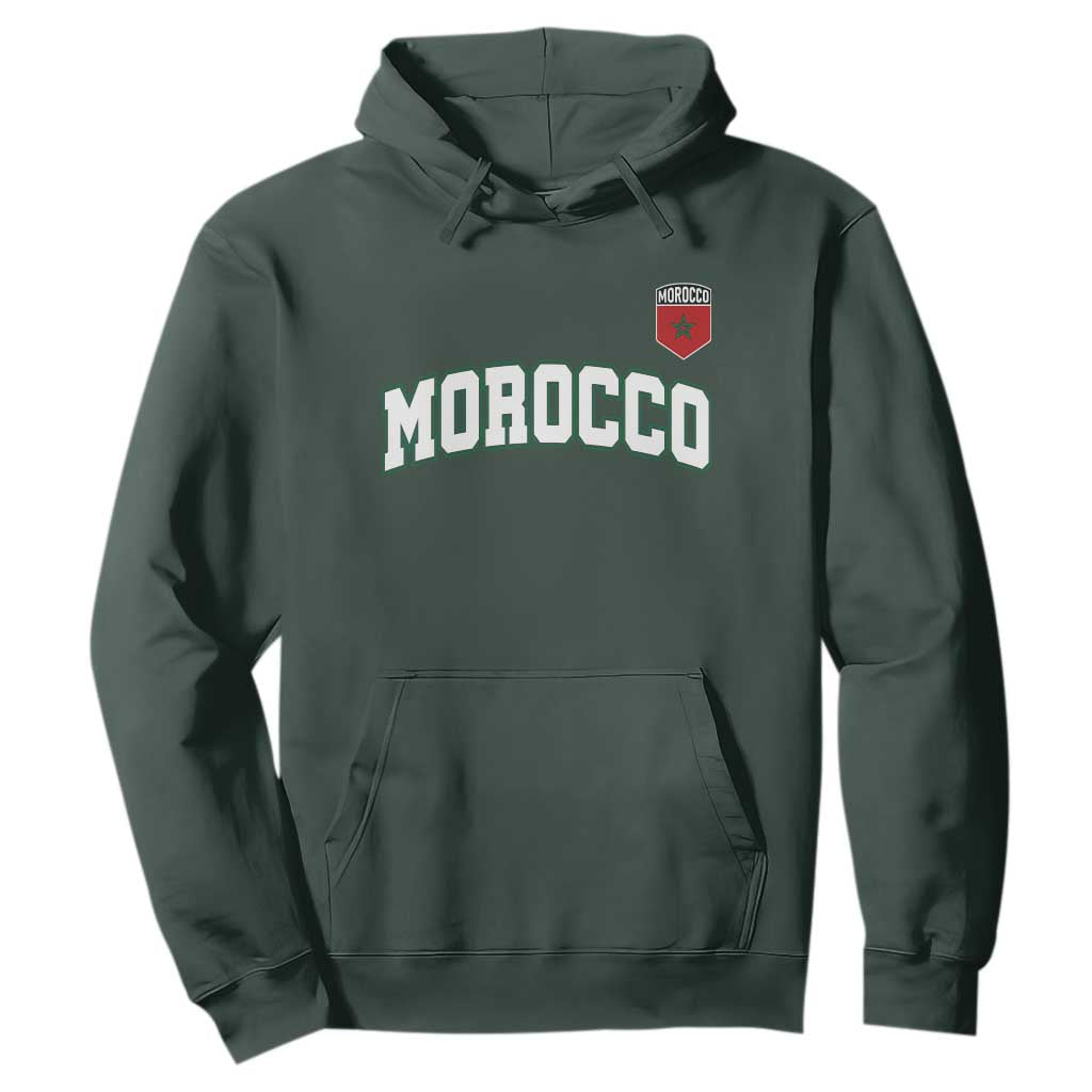 Morocco Moroccan Flag Vintage Pride Hoodie TS10 Dark Forest Green Print Your Wear