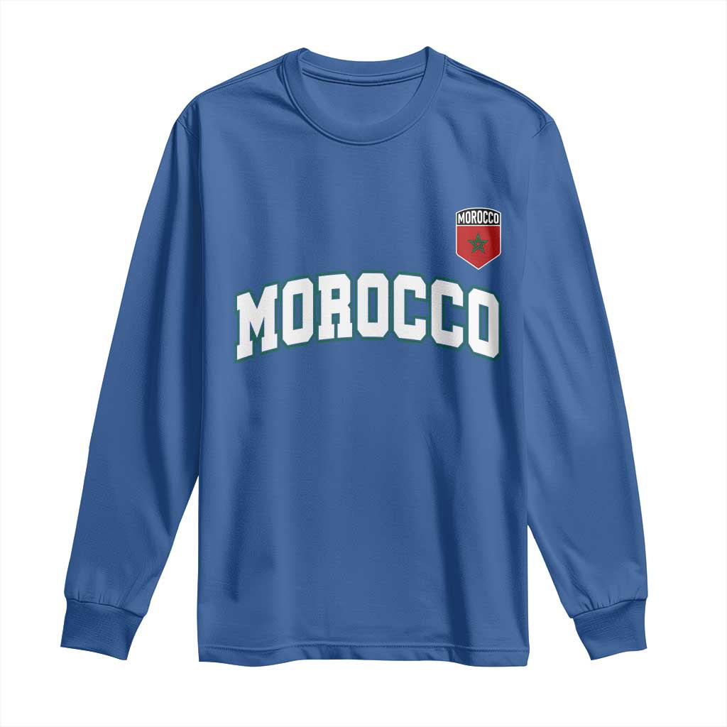 Morocco Moroccan Flag Vintage Pride Long Sleeve Shirt TS10 Royal Blue Print Your Wear