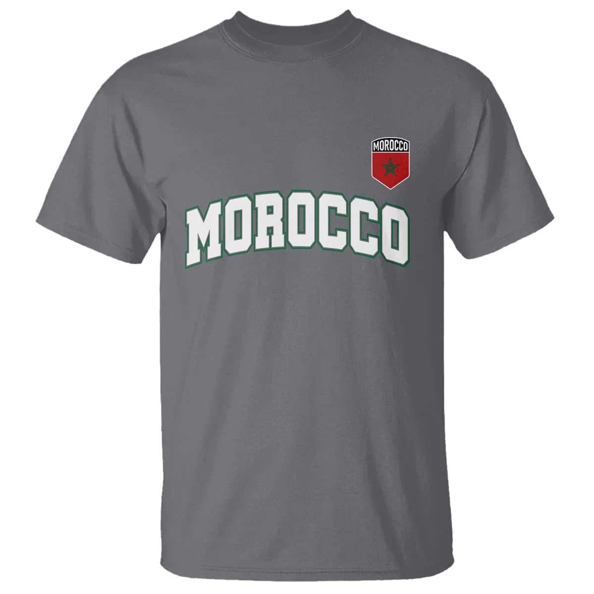 Morocco Moroccan Flag Vintage Pride T Shirt TS10 Charcoal Print Your Wear