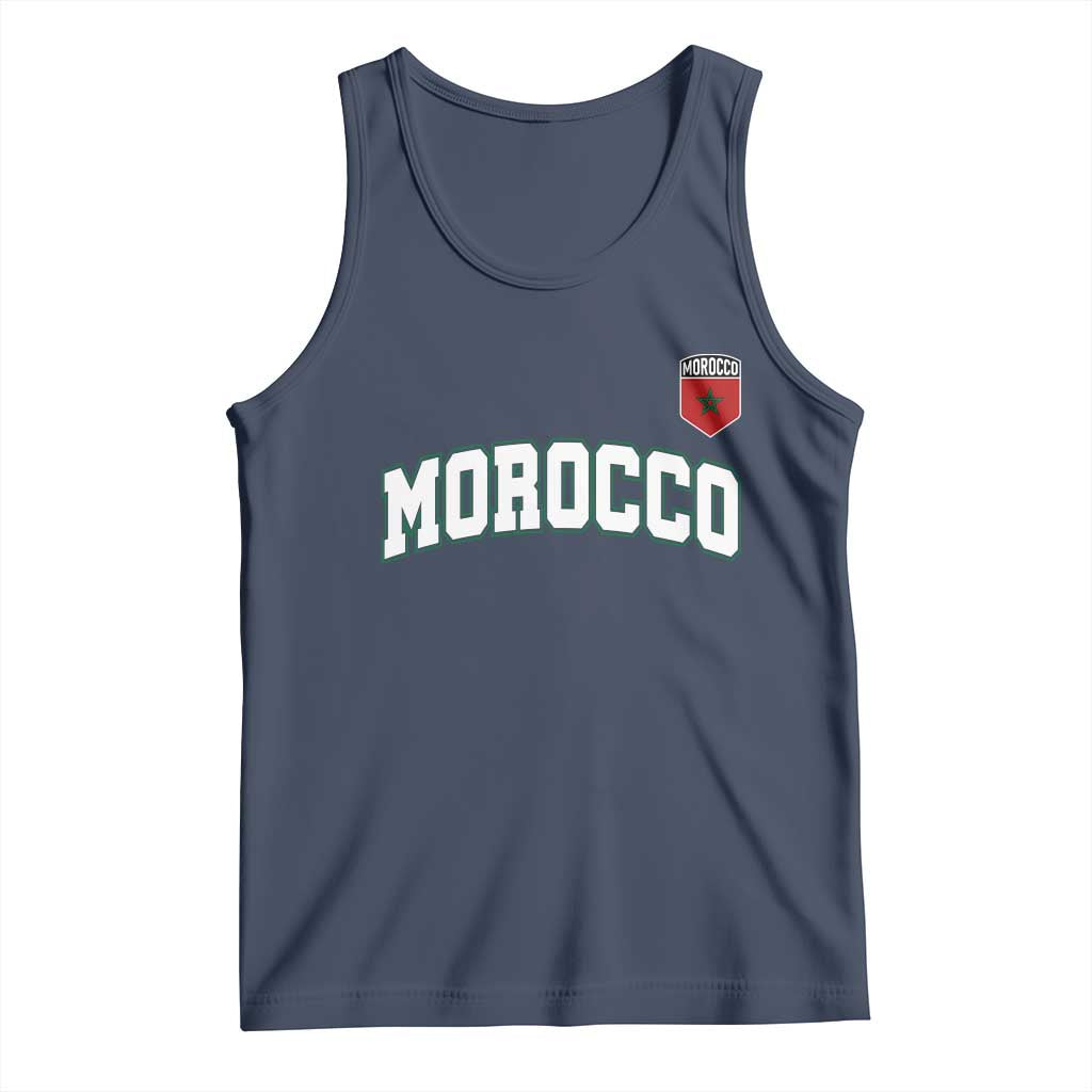 Morocco Moroccan Flag Vintage Pride Tank Top TS10 Navy Print Your Wear