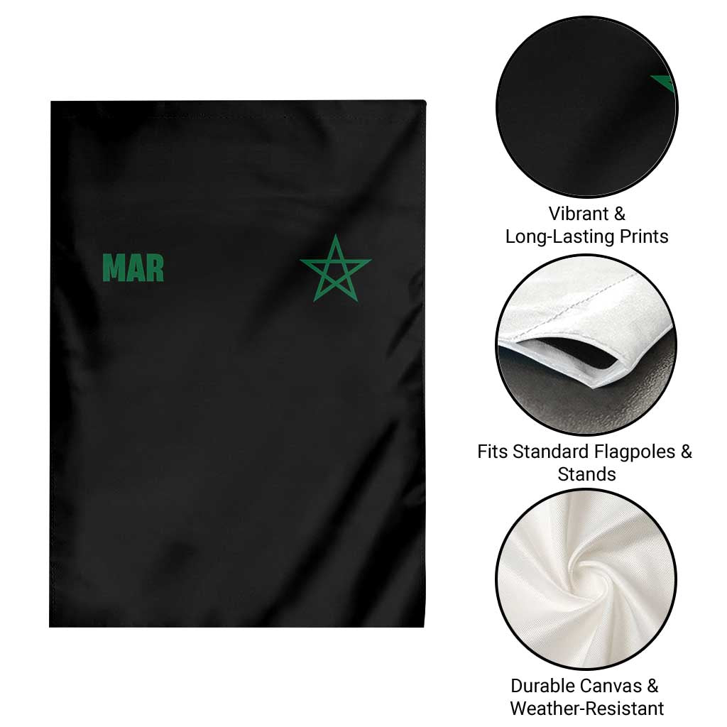 Morocco Garden Flag Green Star Minimalist Patriotic Pride Gift for Proud Moroccan TS10 Print Your Wear