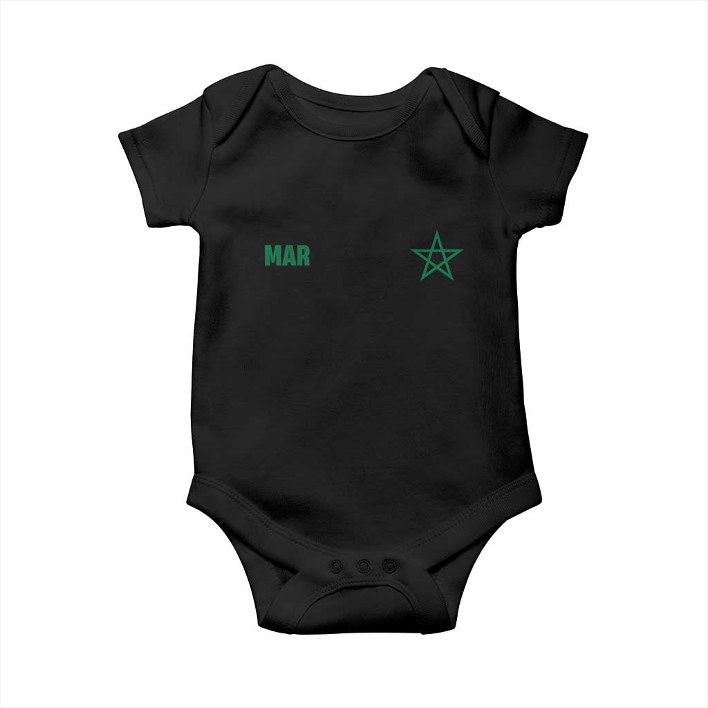 Morocco Baby Onesie Green Star Minimalist Patriotic Pride Gift for Proud Moroccan TS10 Black Print Your Wear