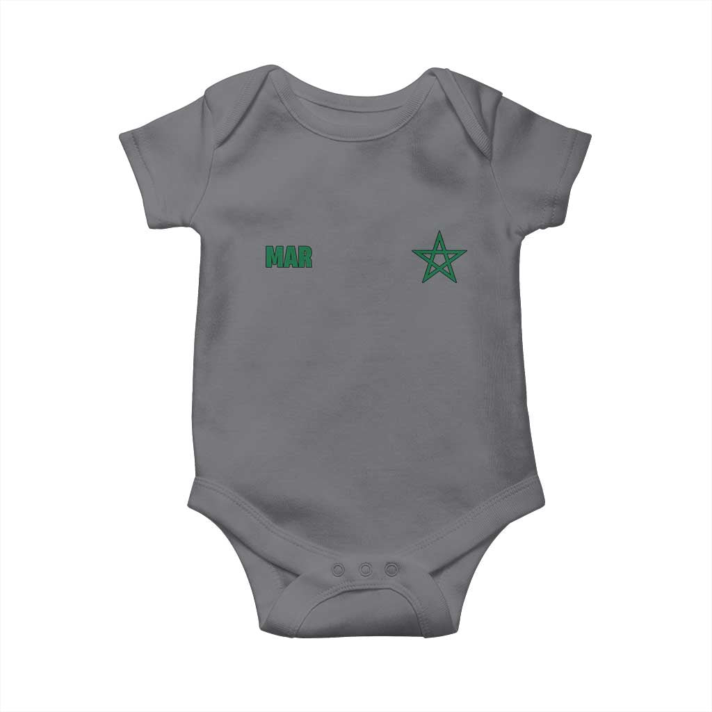 Morocco Baby Onesie Green Star Minimalist Patriotic Pride Gift for Proud Moroccan TS10 Charcoal Print Your Wear