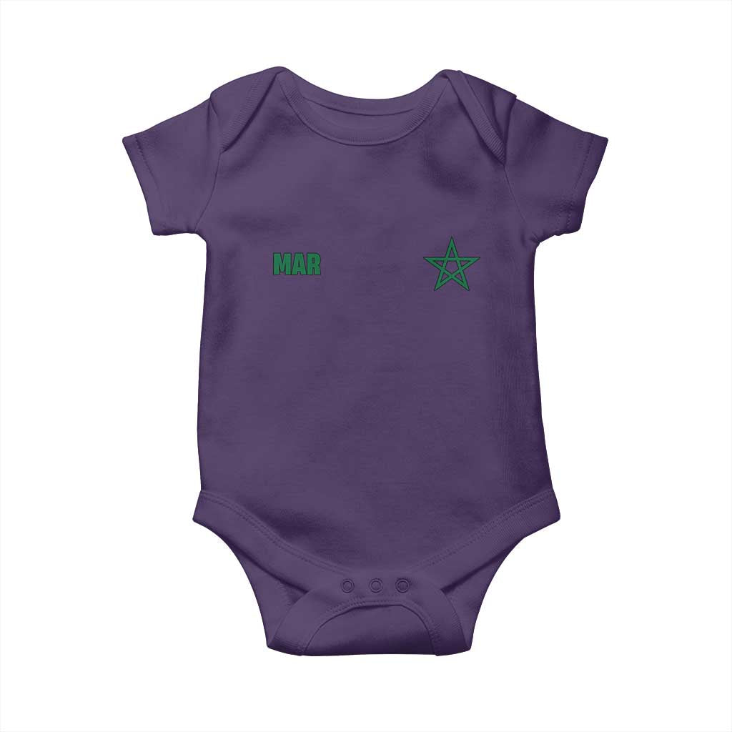 Morocco Baby Onesie Green Star Minimalist Patriotic Pride Gift for Proud Moroccan TS10 Purple Print Your Wear