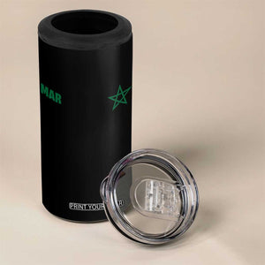 Morocco 4 in 1 Can Cooler Tumbler Green Star Minimalist Patriotic Pride Gift for Proud Moroccan TS10 Print Your Wear