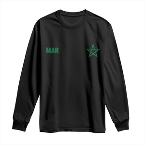 Morocco Long Sleeve Shirt Green Star Minimalist Patriotic Pride Gift for Proud Moroccan TS10 Black Print Your Wear