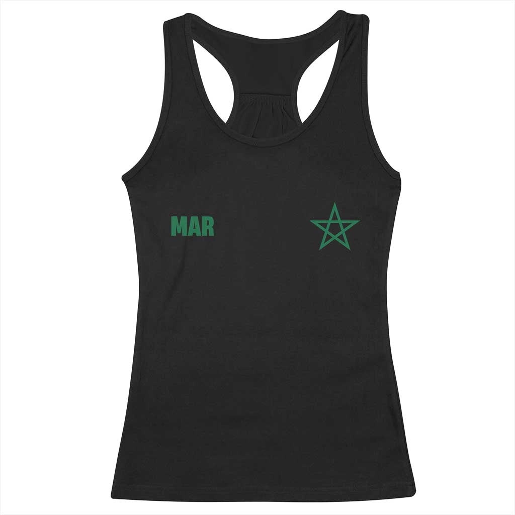 Morocco Racerback Tank Top Green Star Minimalist Patriotic Pride Gift for Proud Moroccan TS10 Black Print Your Wear