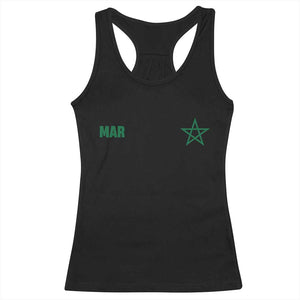 Morocco Racerback Tank Top Green Star Minimalist Patriotic Pride Gift for Proud Moroccan TS10 Black Print Your Wear