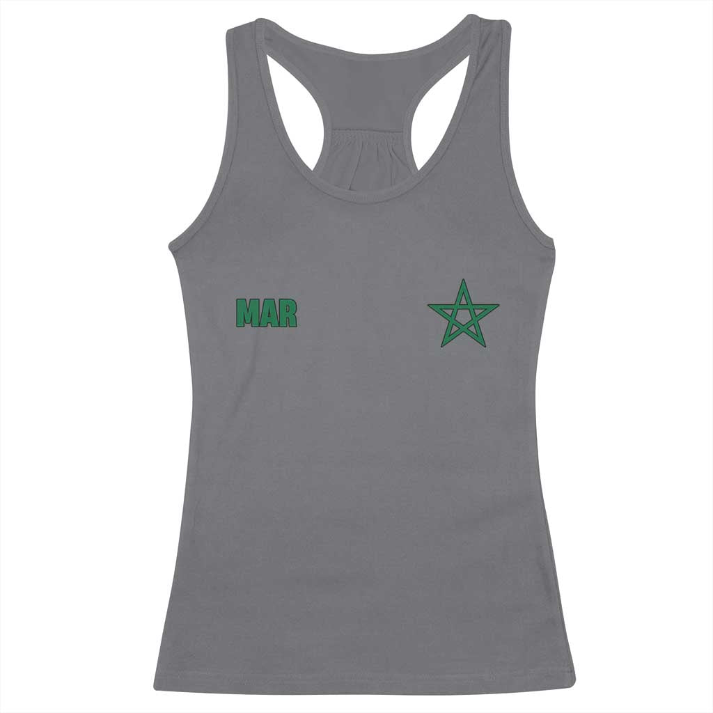 Morocco Racerback Tank Top Green Star Minimalist Patriotic Pride Gift for Proud Moroccan TS10 Charcoal Print Your Wear