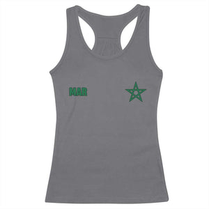 Morocco Racerback Tank Top Green Star Minimalist Patriotic Pride Gift for Proud Moroccan TS10 Charcoal Print Your Wear