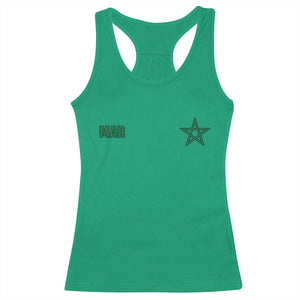 Morocco Racerback Tank Top Green Star Minimalist Patriotic Pride Gift for Proud Moroccan TS10 Irish Green Print Your Wear