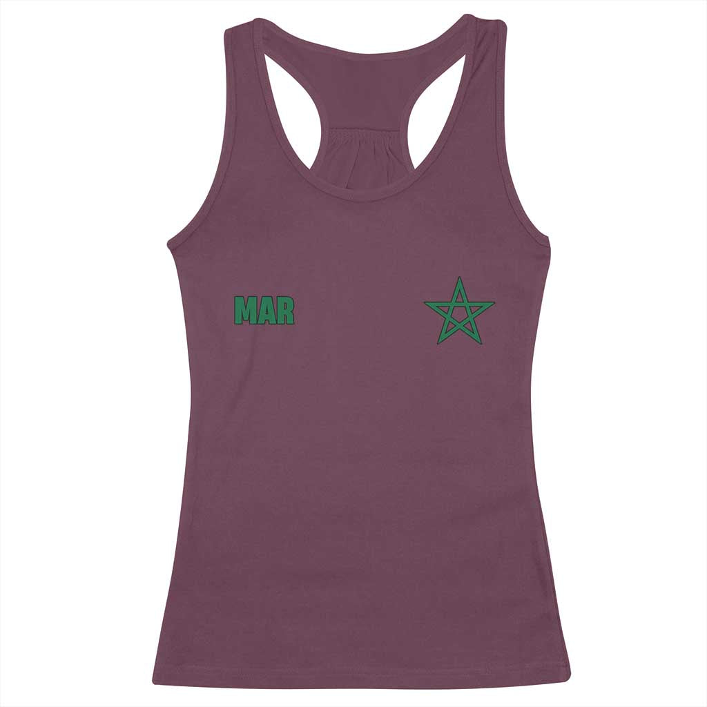Morocco Racerback Tank Top Green Star Minimalist Patriotic Pride Gift for Proud Moroccan TS10 Maroon Print Your Wear
