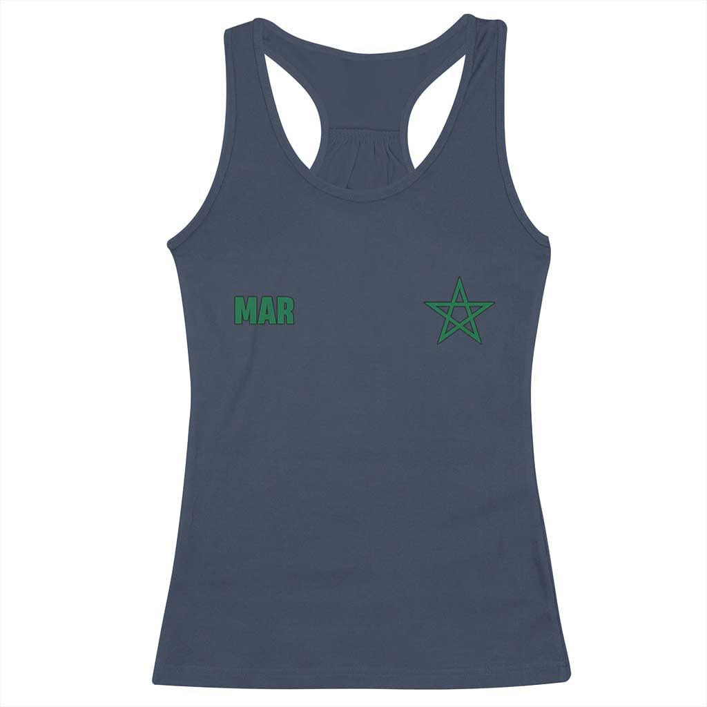 Morocco Racerback Tank Top Green Star Minimalist Patriotic Pride Gift for Proud Moroccan TS10 Navy Print Your Wear