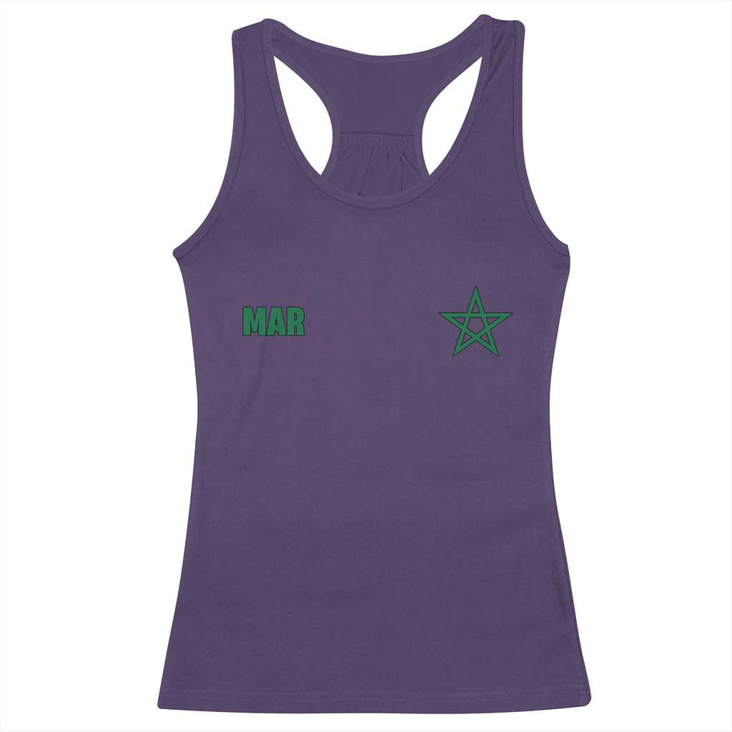 Morocco Racerback Tank Top Green Star Minimalist Patriotic Pride Gift for Proud Moroccan TS10 Purple Print Your Wear