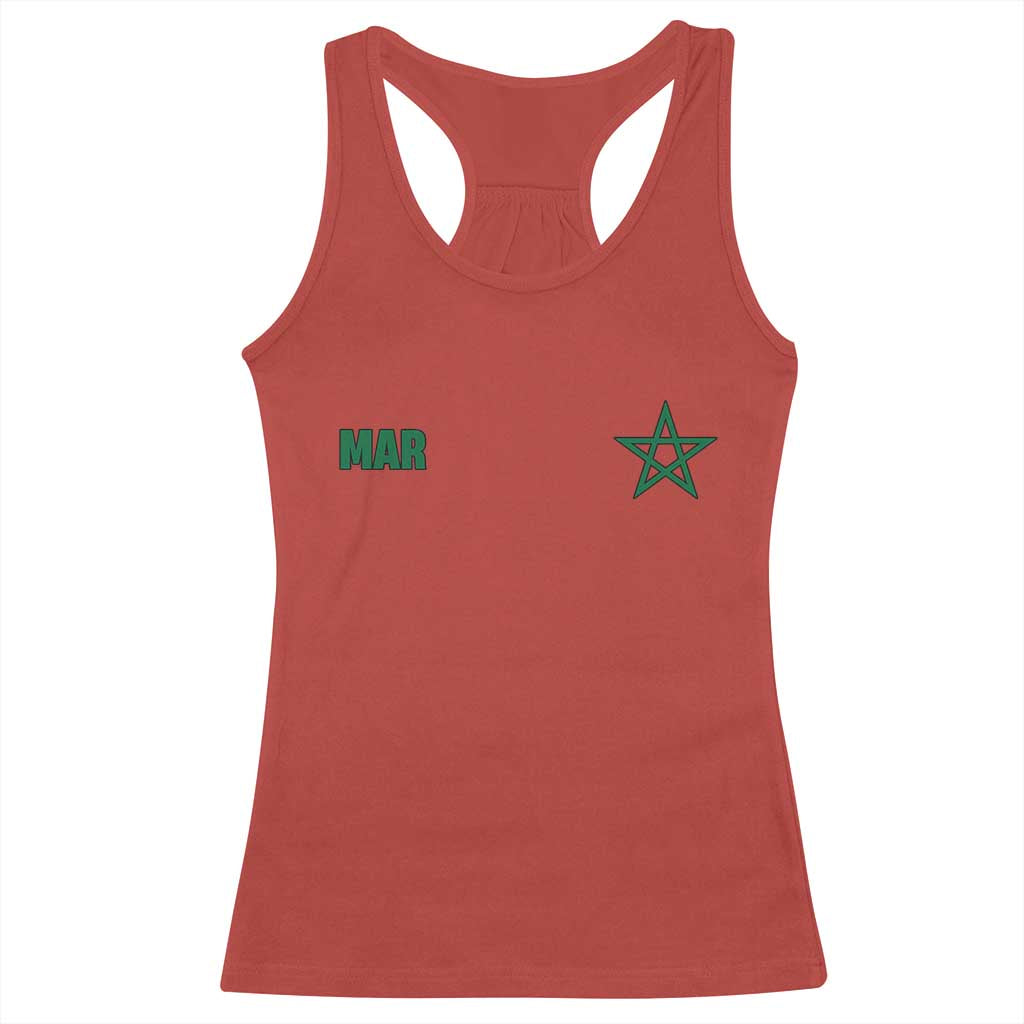 Morocco Racerback Tank Top Green Star Minimalist Patriotic Pride Gift for Proud Moroccan TS10 Red Print Your Wear