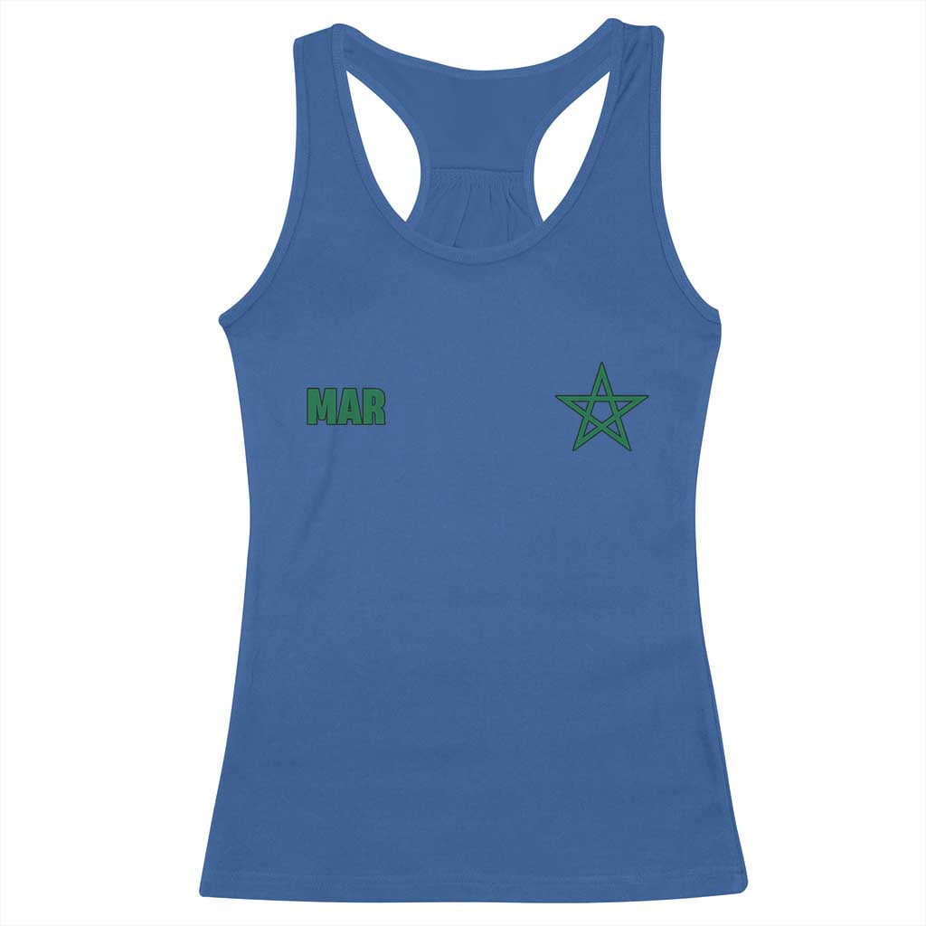 Morocco Racerback Tank Top Green Star Minimalist Patriotic Pride Gift for Proud Moroccan TS10 Royal Blue Print Your Wear