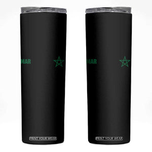 Morocco Skinny Tumbler Green Star Minimalist Patriotic Pride Gift for Proud Moroccan TS10 Black Print Your Wear