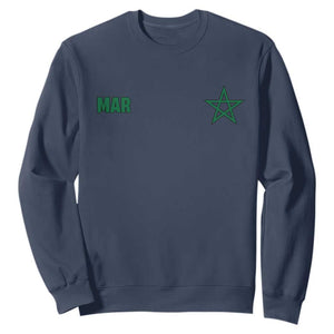 Morocco Sweatshirt Green Star Minimalist Patriotic Pride Gift for Proud Moroccan TS10 Navy Print Your Wear