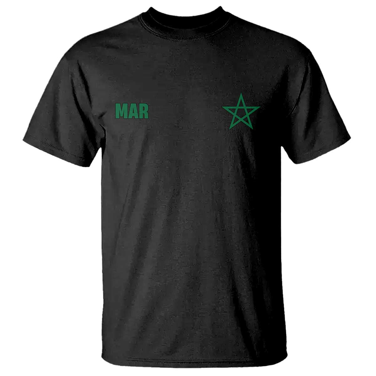 Morocco T Shirt Green Star Minimalist Patriotic Pride Gift for Proud Moroccan TS10 Black Print Your Wear