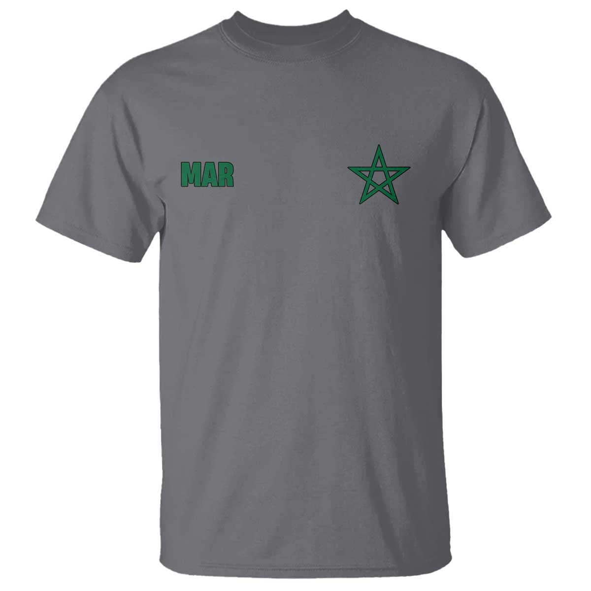Morocco T Shirt Green Star Minimalist Patriotic Pride Gift for Proud Moroccan TS10 Charcoal Print Your Wear