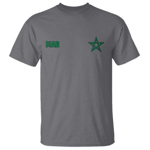 Morocco T Shirt Green Star Minimalist Patriotic Pride Gift for Proud Moroccan TS10 Charcoal Print Your Wear