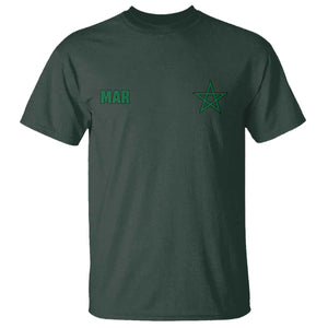Morocco T Shirt Green Star Minimalist Patriotic Pride Gift for Proud Moroccan TS10 Dark Forest Green Print Your Wear