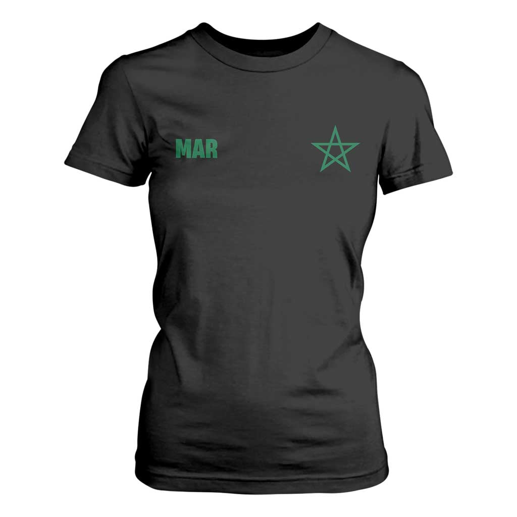 Morocco T Shirt For Women Green Star Minimalist Patriotic Pride Gift for Proud Moroccan TS10 Black Print Your Wear