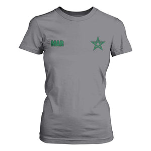 Morocco T Shirt For Women Green Star Minimalist Patriotic Pride Gift for Proud Moroccan TS10 Charcoal Print Your Wear