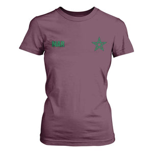 Morocco T Shirt For Women Green Star Minimalist Patriotic Pride Gift for Proud Moroccan TS10 Maroon Print Your Wear