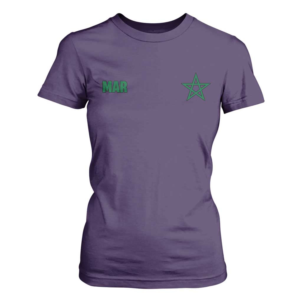 Morocco T Shirt For Women Green Star Minimalist Patriotic Pride Gift for Proud Moroccan TS10 Purple Print Your Wear