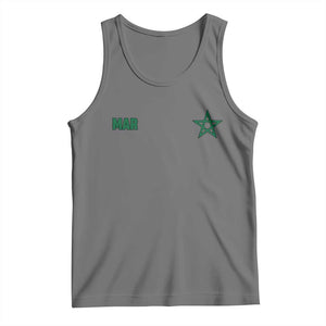 Morocco Tank Top Green Star Minimalist Patriotic Pride Gift for Proud Moroccan TS10 Black Heather Print Your Wear