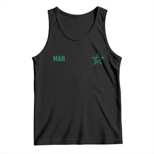 Morocco Tank Top Green Star Minimalist Patriotic Pride Gift for Proud Moroccan TS10 Black Print Your Wear