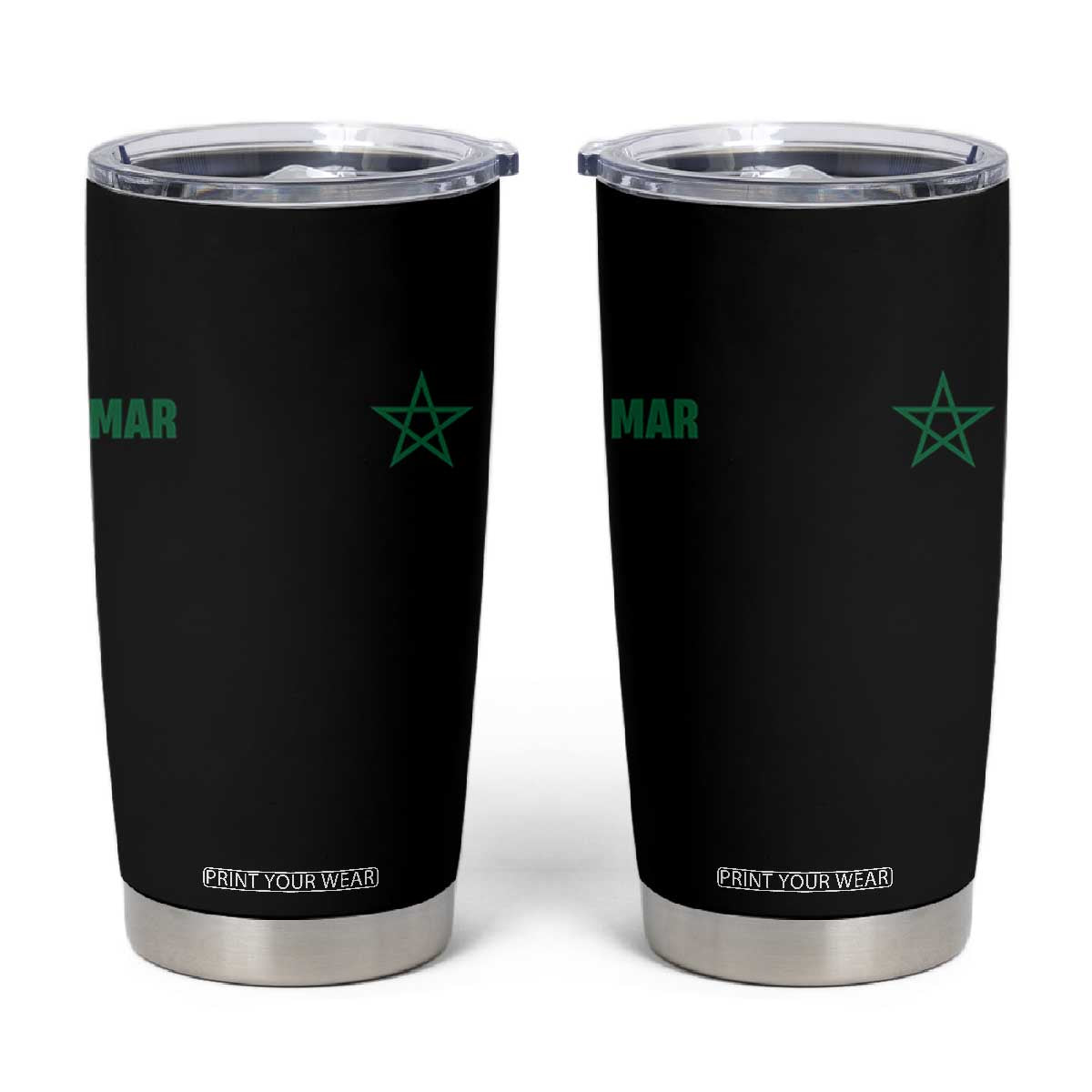 Morocco Tumbler Cup Green Star Minimalist Patriotic Pride Gift for Proud Moroccan TS10 Black Print Your Wear
