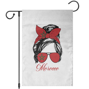 Morocco Girl Garden Flag Moroccan Princess Morocco Flag Messy Bun TS10 White Print Your Wear
