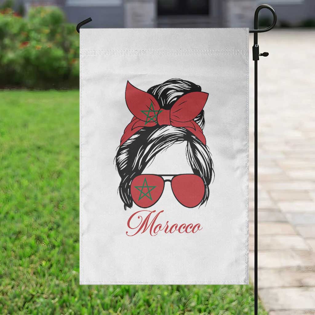 Morocco Girl Garden Flag Moroccan Princess Morocco Flag Messy Bun TS10 Print Your Wear