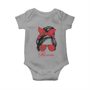 Morocco Girl Baby Onesie Moroccan Princess Morocco Flag Messy Bun TS10 Sport Gray Print Your Wear