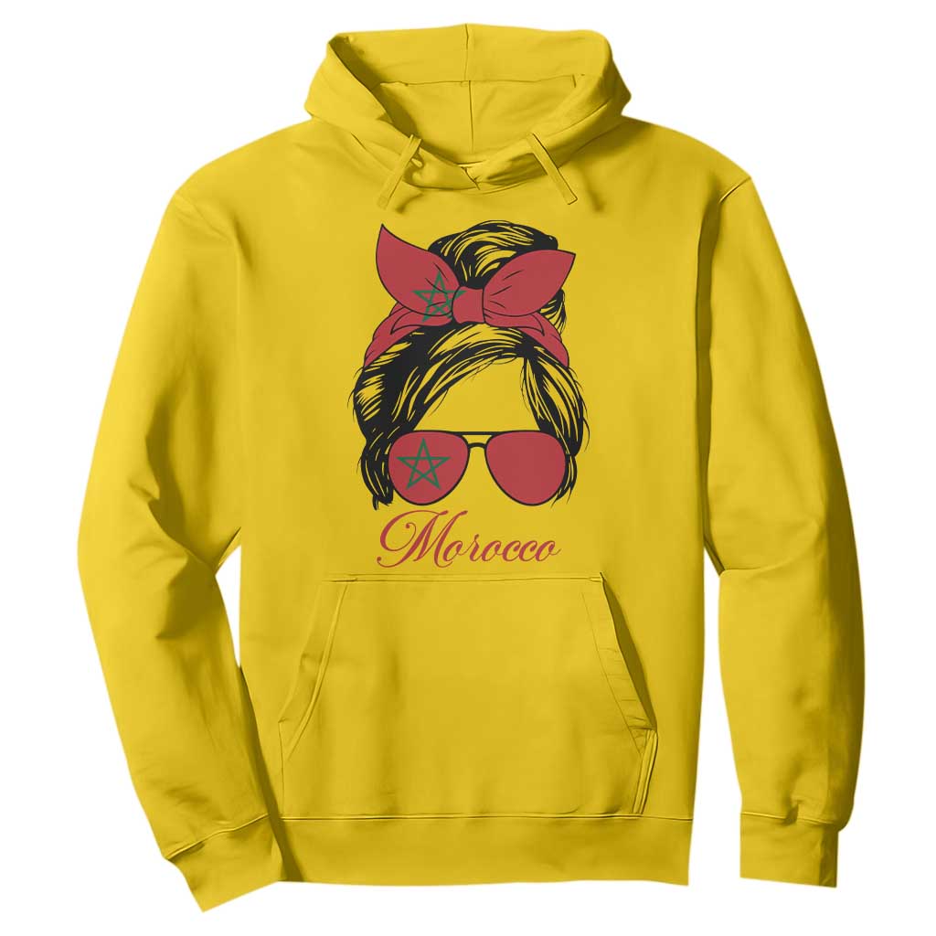 Morocco Girl Hoodie Moroccan Princess Morocco Flag Messy Bun TS10 Daisy Print Your Wear