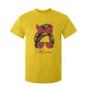 Morocco Girl T Shirt For Kid Moroccan Princess Morocco Flag Messy Bun TS10 Daisy Print Your Wear