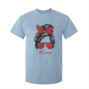 Morocco Girl T Shirt For Kid Moroccan Princess Morocco Flag Messy Bun TS10 Print Your Wear