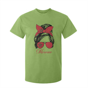 Morocco Girl T Shirt For Kid Moroccan Princess Morocco Flag Messy Bun TS10 Print Your Wear